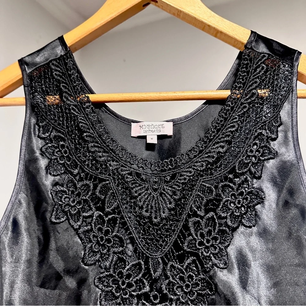 Vintage 90s Black Floral Lace Camisole Women’s Size Medium Party Whimsigoth EUC - Picture 3 of 16